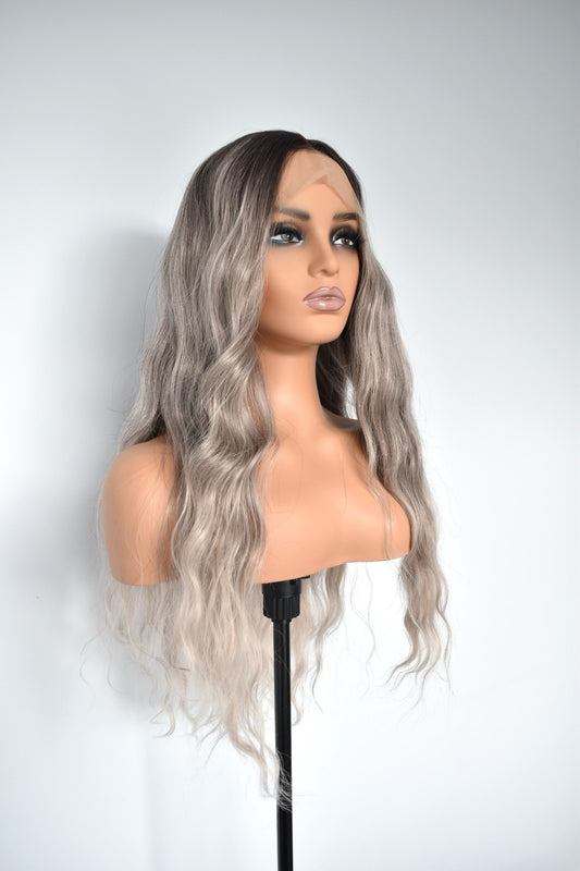 ELISE Lace Front Synthetic Ash Grey Blonde Ombre