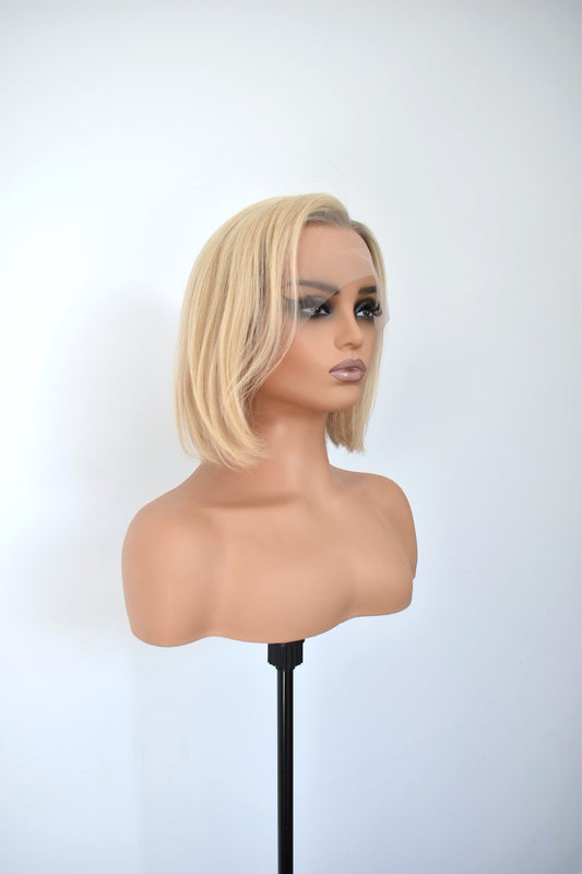 STELLA Lace Front Human Hair Bob Blonde with Subtle Roots RTS