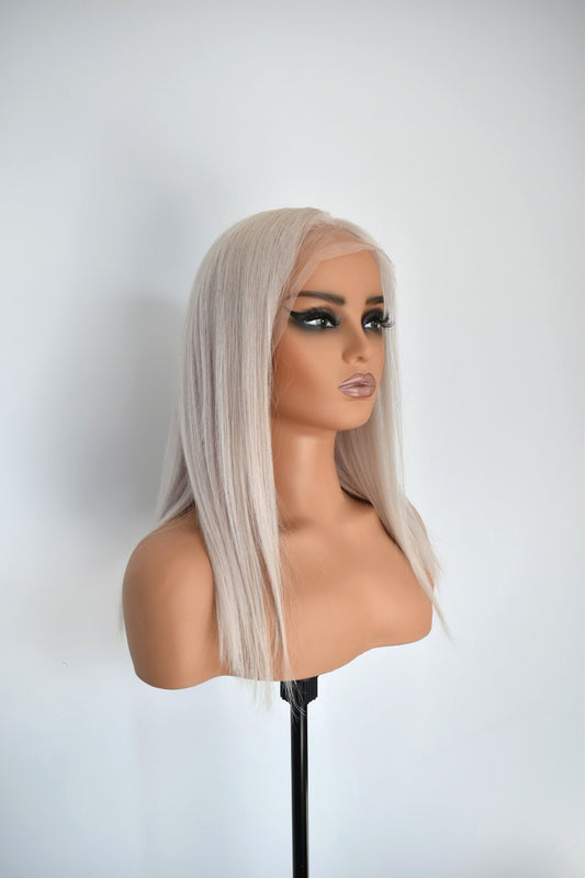 GWEN Lace Front Human Hair 16" Platinum Blonde RTS