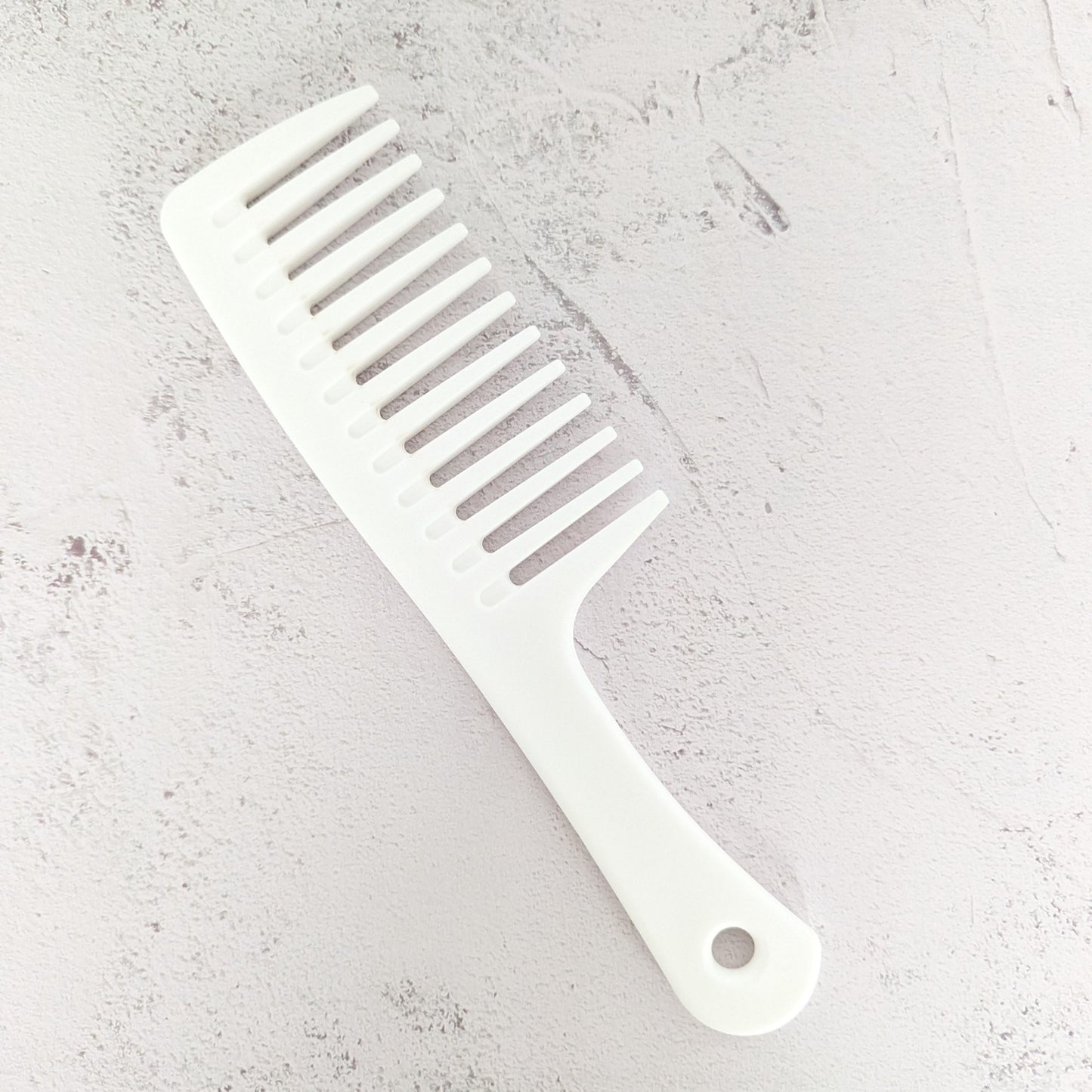 Detangling Comb with Handle - White
