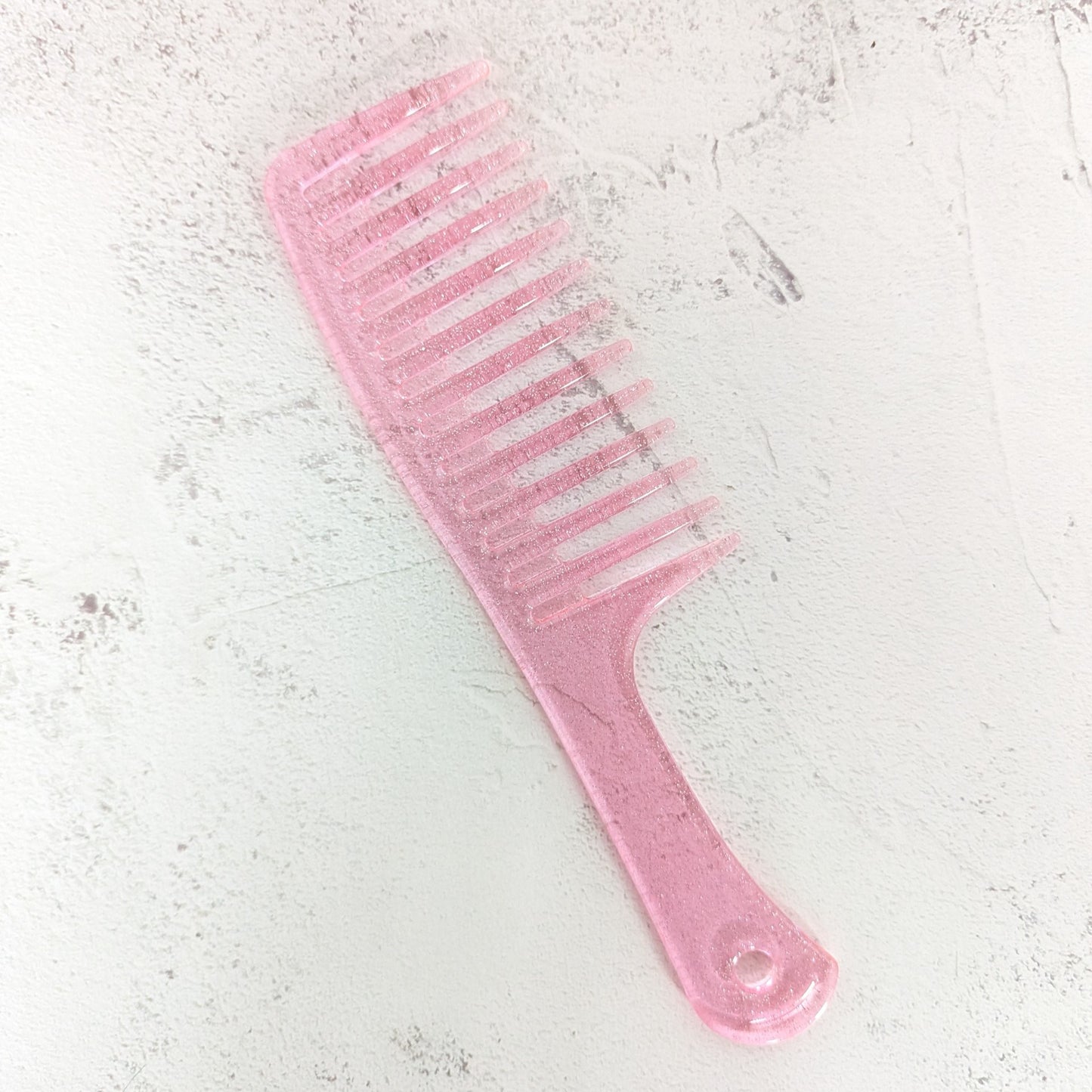 Detangling Comb with Handle - Pink Glitter