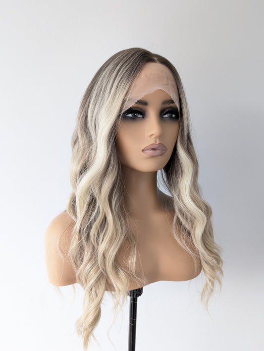 ZANA Lace Front Synthetic Brown with Blonde Highlights