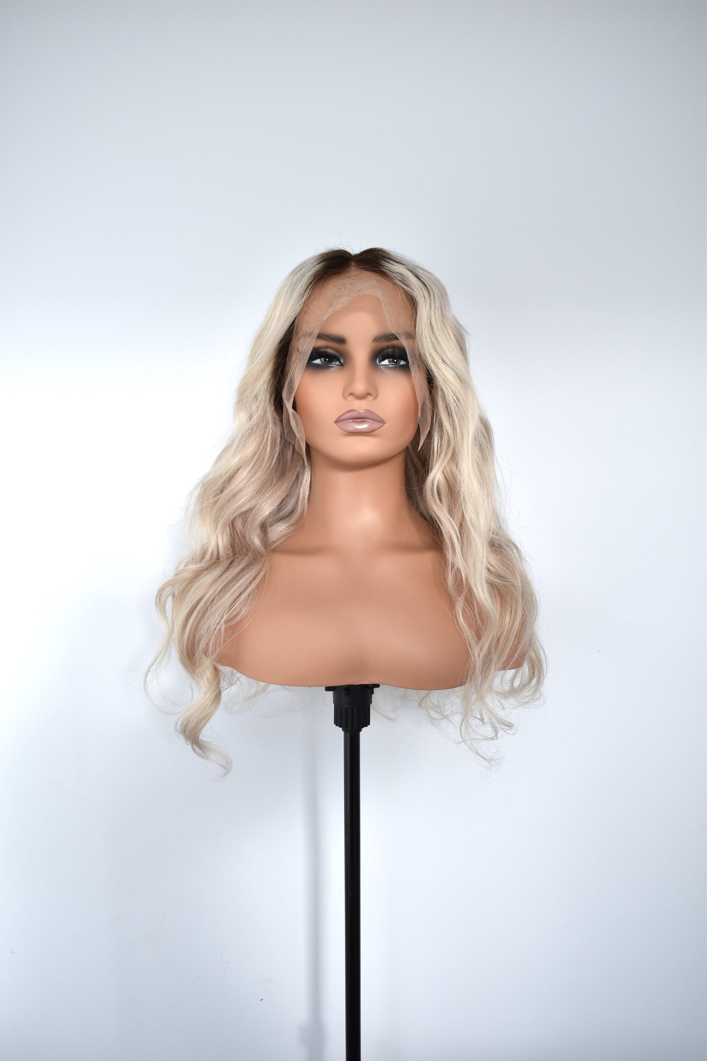 TARA Lace Front Human Hair 22" Blonde with Dark Roots RTS