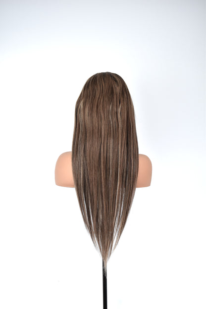 BILLIE Lace Front Human Hair Ash Brown with Highlights MTO