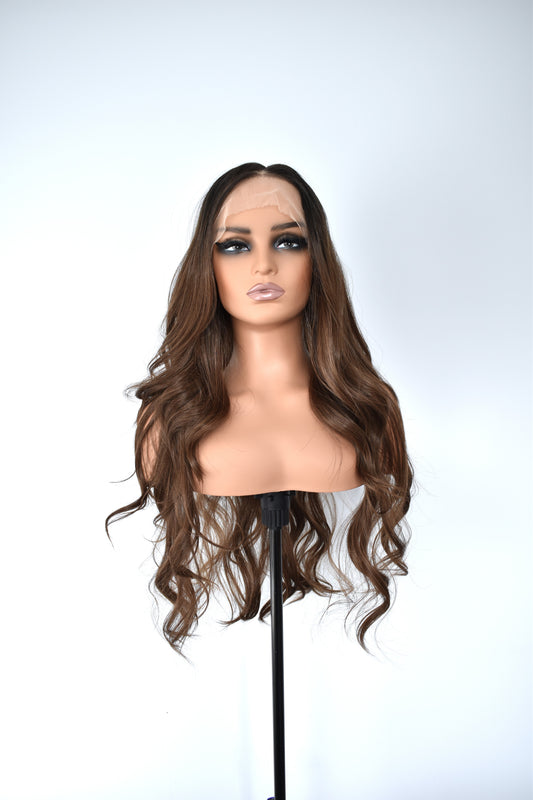 ALESSANDRA Lace Front Synthetic Ombre Brown