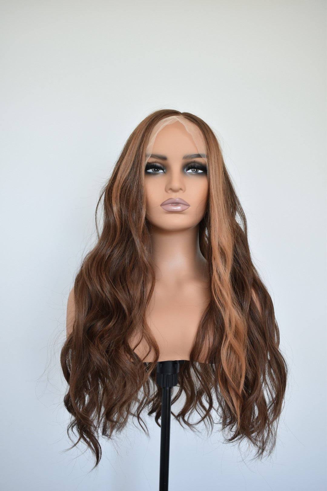 CARMEN Lace Front Synthetic Chocolate Brown with Highlights