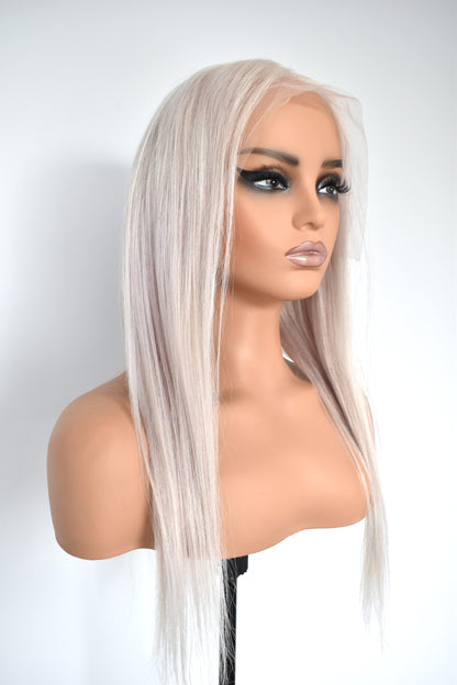 GWEN Lace Front Human Hair 22" Platinum Blonde RTS