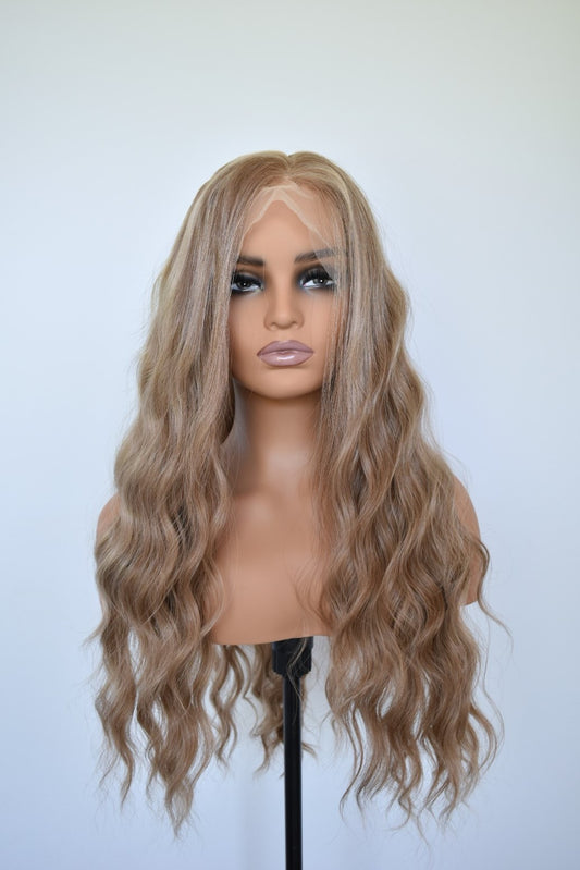 LENI Lace Front Synthetic Ash Brown with Highlights