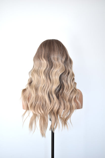 ZANA Lace Front Synthetic Brown with Blonde Highlights