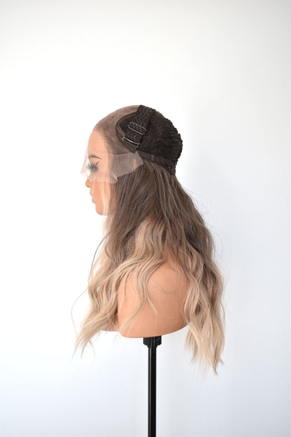 ZANA Lace Front Synthetic Brown with Blonde Highlights