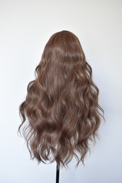 REMI Lace Front Synthetic Chocolate Brown with Highlights