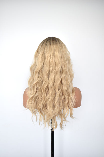 EMILY Fringe Synthetic Blonde with Dark Roots