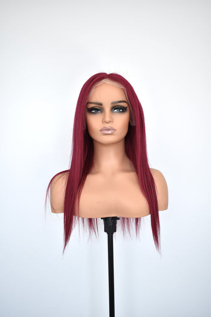 LILY Lace Front Human Hair Light Burgundy MTO