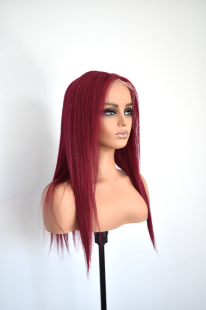 LILY Lace Front Human Hair Light Burgundy MTO