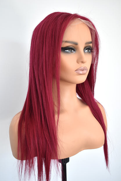 LILY Lace Front Human Hair Light Burgundy MTO