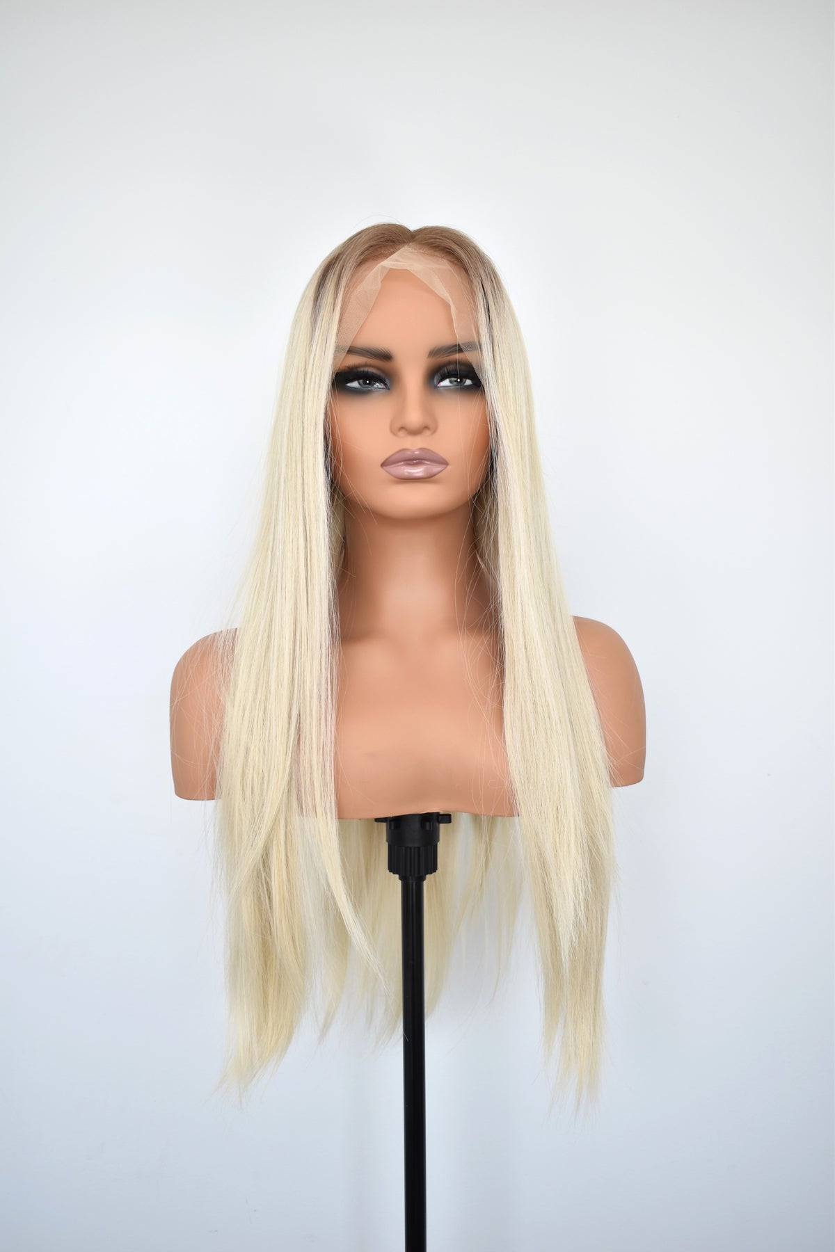 ALYSSA Lace Front Synthetic Platinum Blonde with Dark Brown Roots