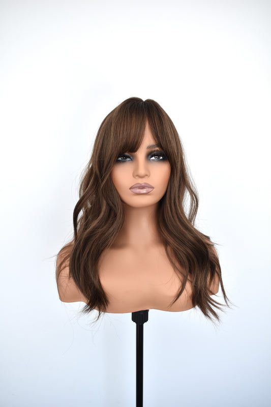 AUDREY Fringe Synthetic Medium Brown