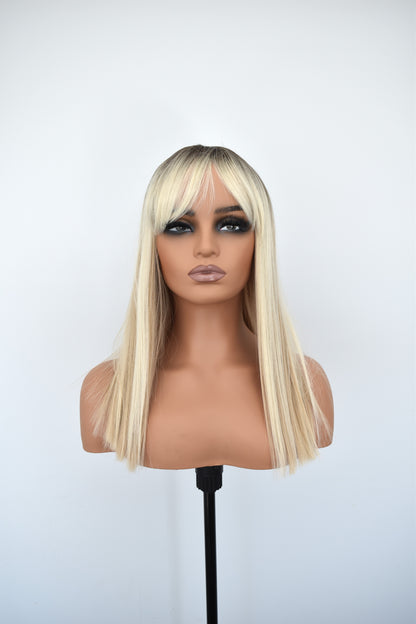 MOLLY Fringe Synthetic Blonde with Dark roots