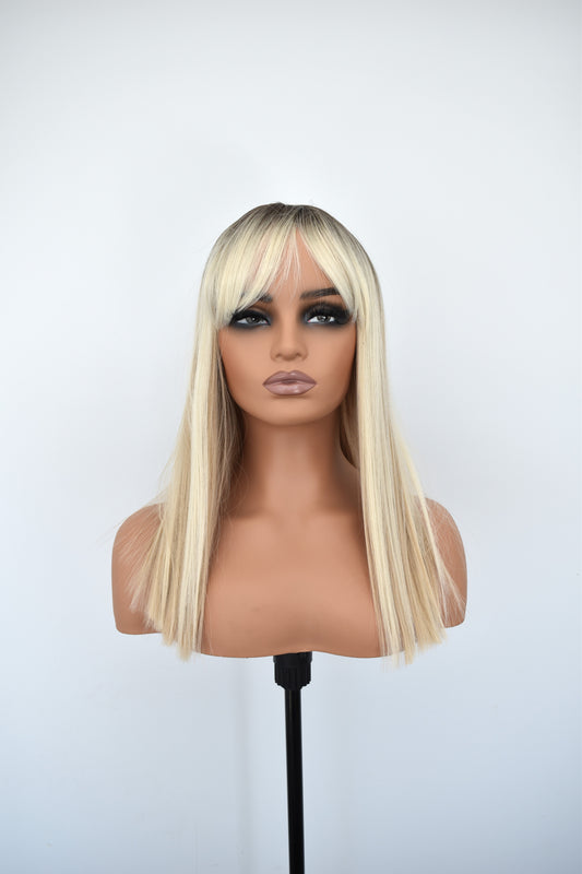 MOLLY Fringe Synthetic Blonde with Dark roots