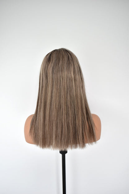 JESS Lace Front Human Hair 16" Brown Highlight RTS