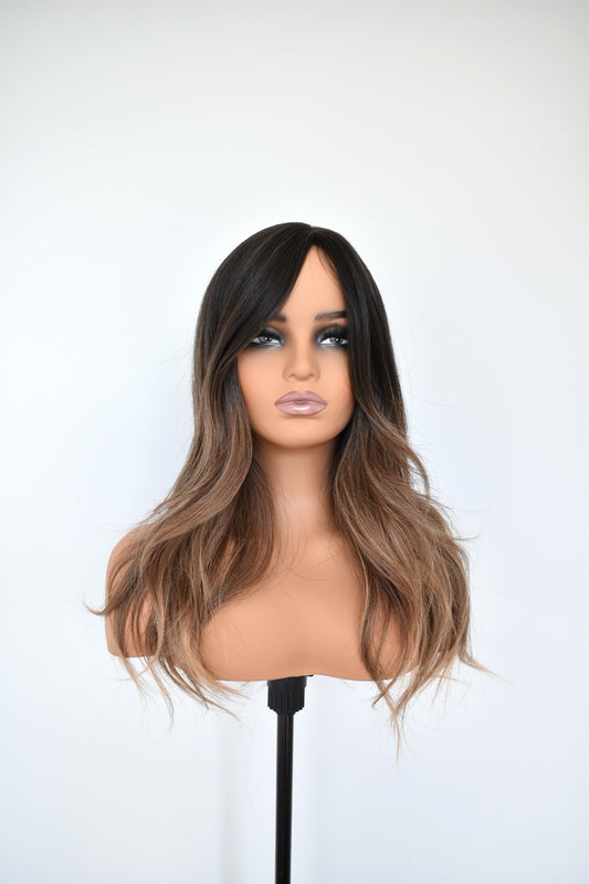 MILA Fringe Synthetic Ombre Brown