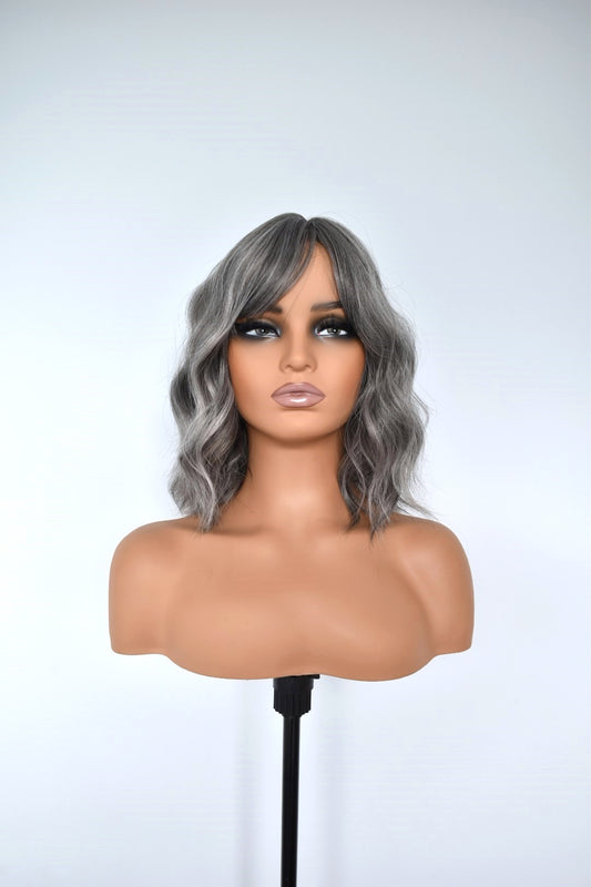 ELARA Fringe Synthetic Dark Grey