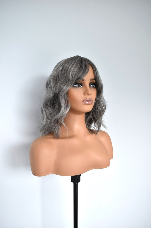 ELARA Fringe Synthetic Dark Grey