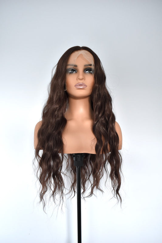 REMI Lace Front Synthetic Dark Brown