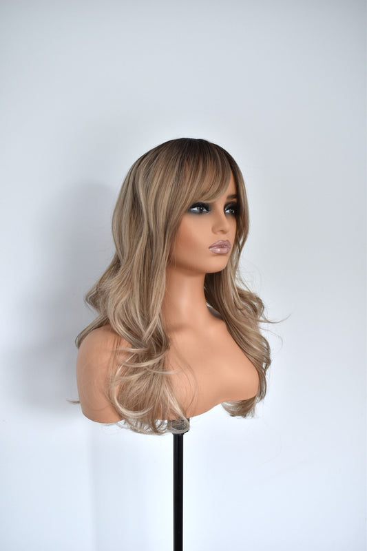 HANNAH Fringe Synthetic Ombre Ash Blonde