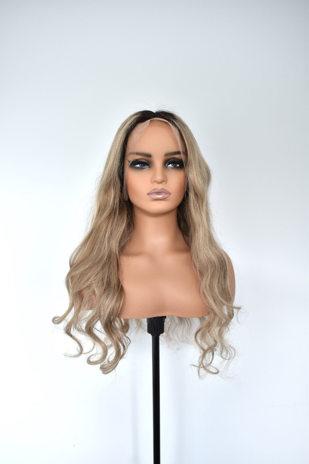 SKYE Lace Front Human Hair 22" Warm Blonde with Dark Roots RTS