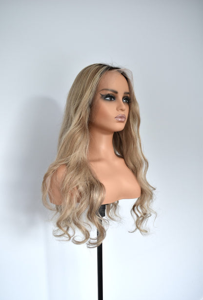 SKYE Lace Front Human Hair 22" Warm Blonde with Dark Roots RTS