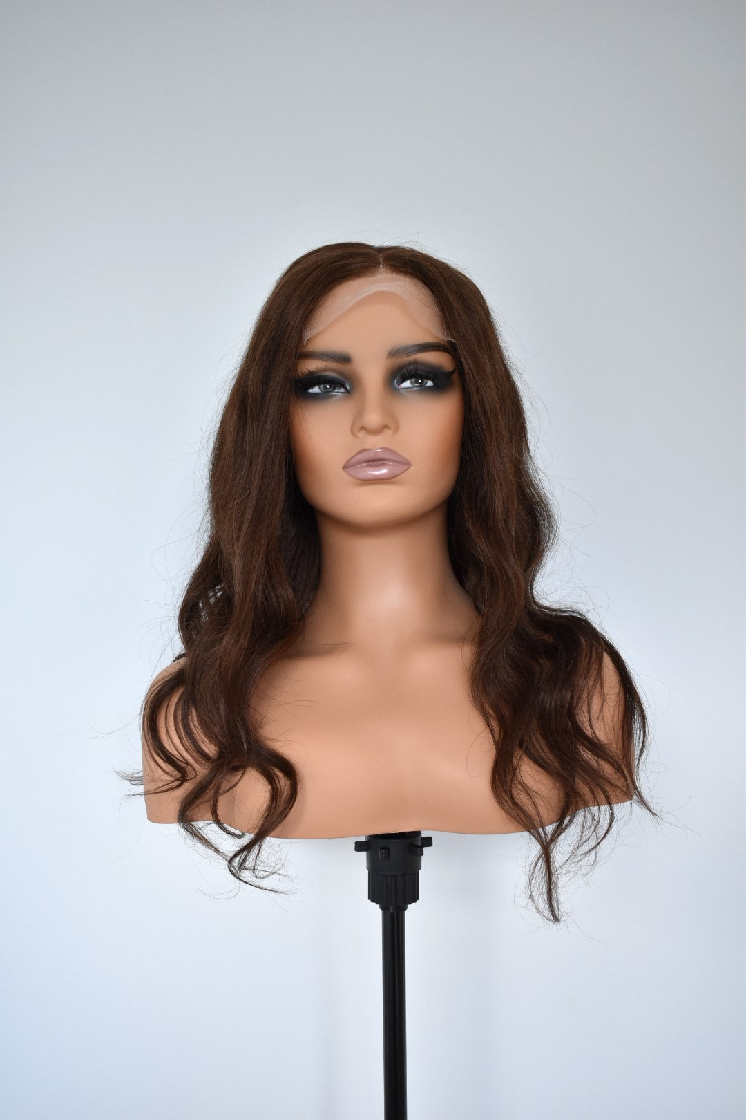 KAYLA Lace Front Human Hair 18" Dark Brown RTS