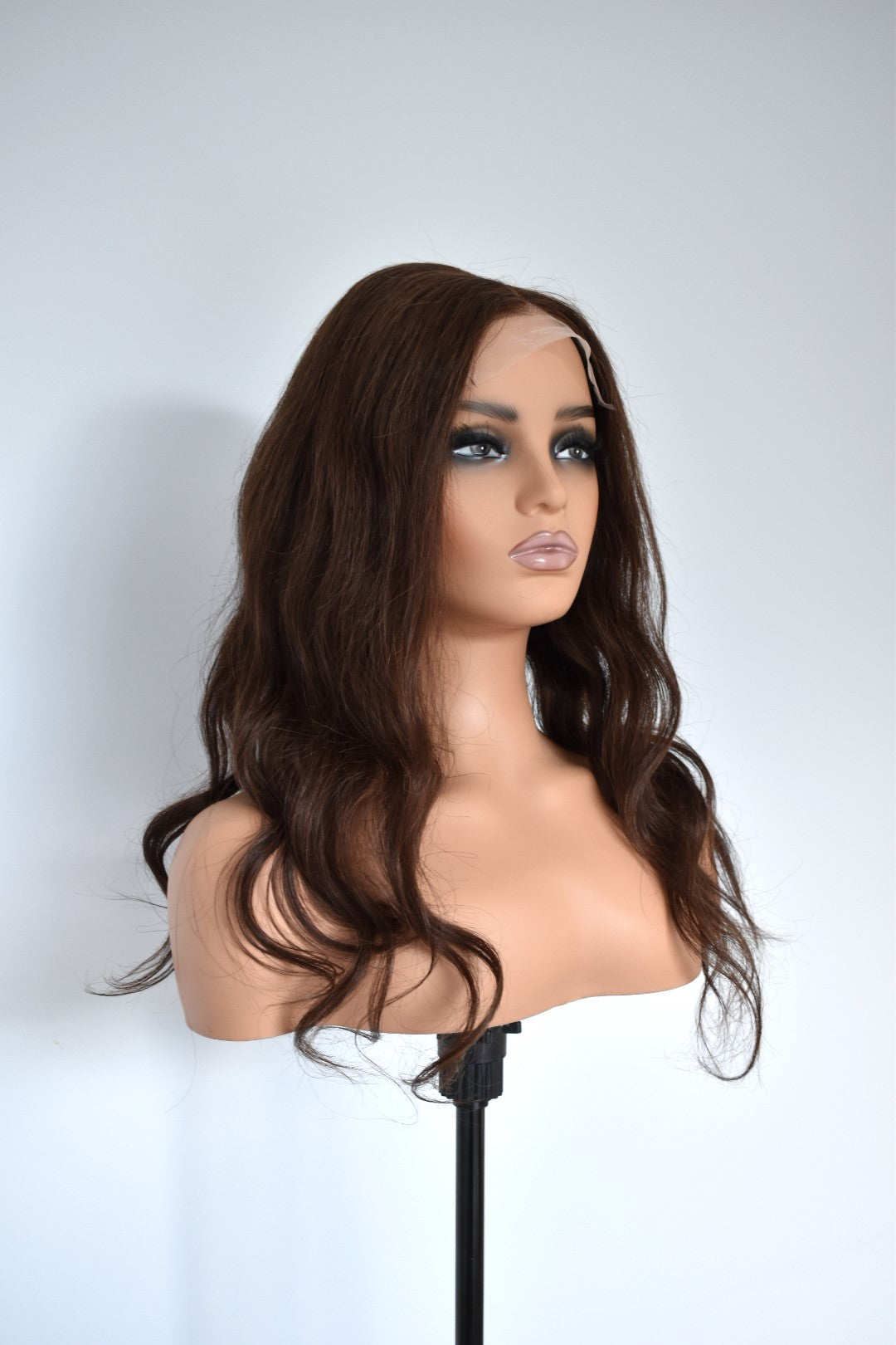 KAYLA Lace Front Human Hair 18" Dark Brown RTS