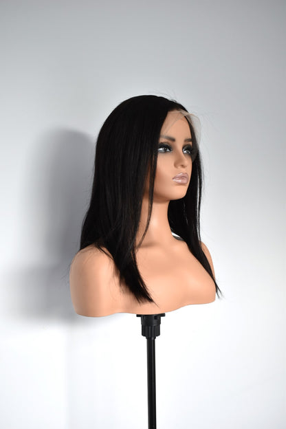 ADRIANA Lace Front Human Hair 14" Black RTS