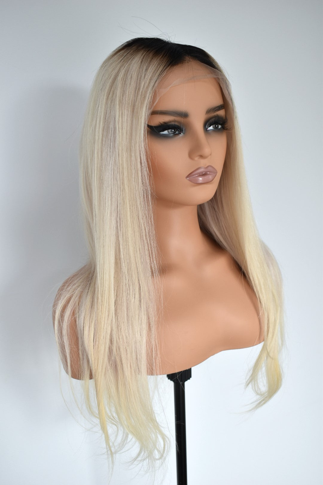 KIM Lace Front Human 24" Hair Blonde with Dark Roots RTS