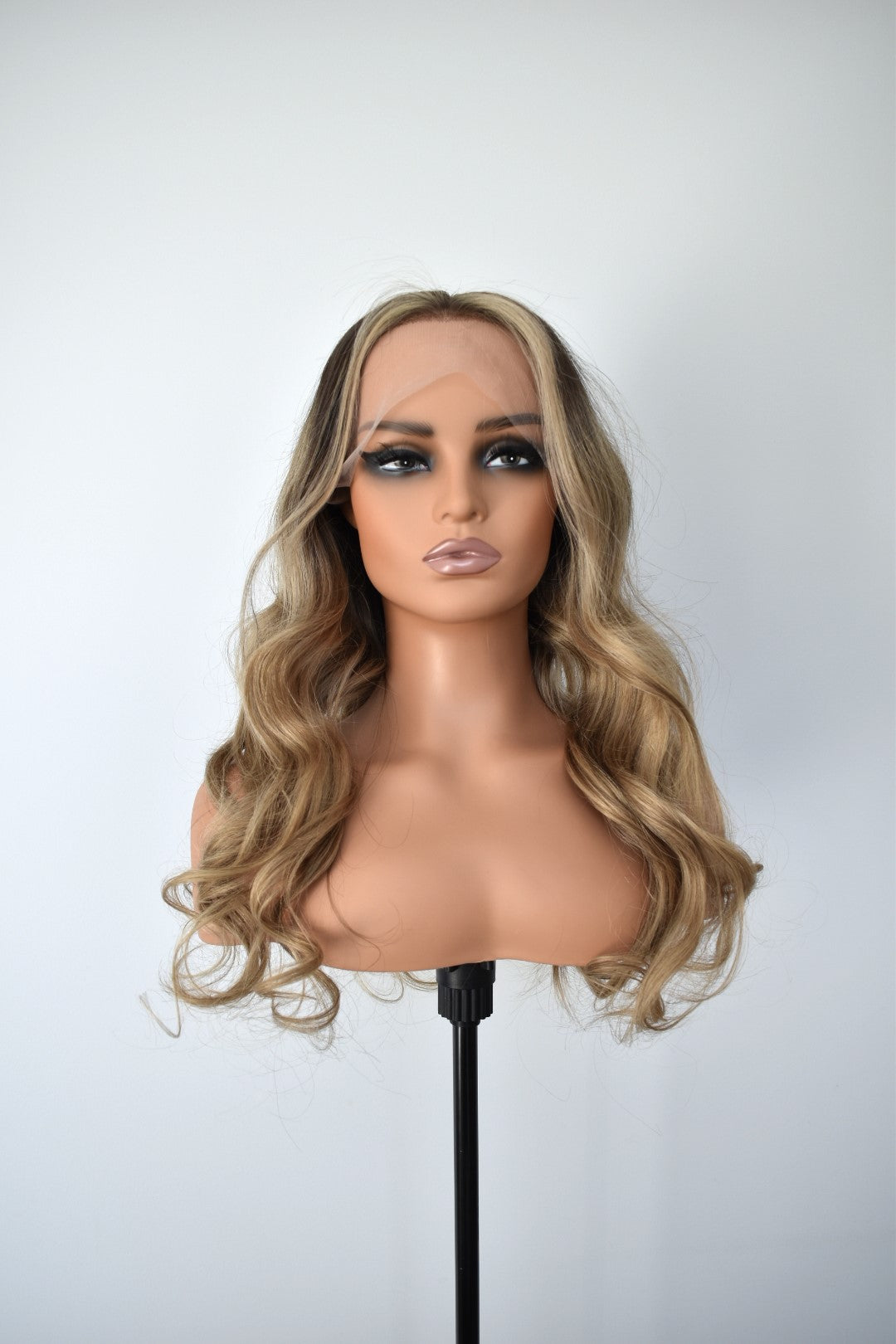 HOLLY Lace Front Human Hair 22" Ombre Brown RTS