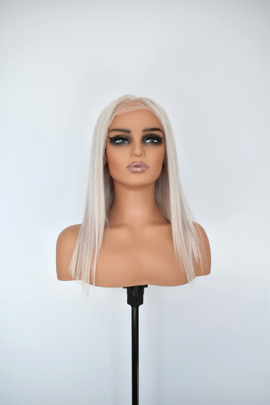 GWEN Lace Front Human Hair 16" Platinum Blonde RTS