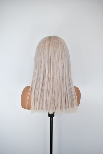 GWEN Lace Front Human Hair Platinum Blonde MTO