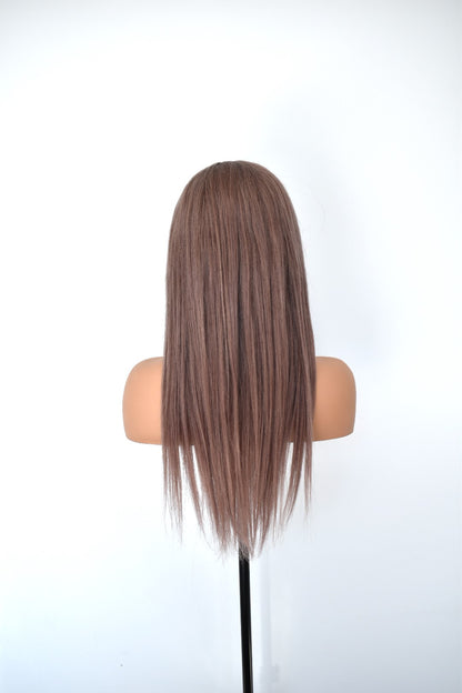 TAYLOR Lace Front Human Hair Fringe Ash Brown MTO
