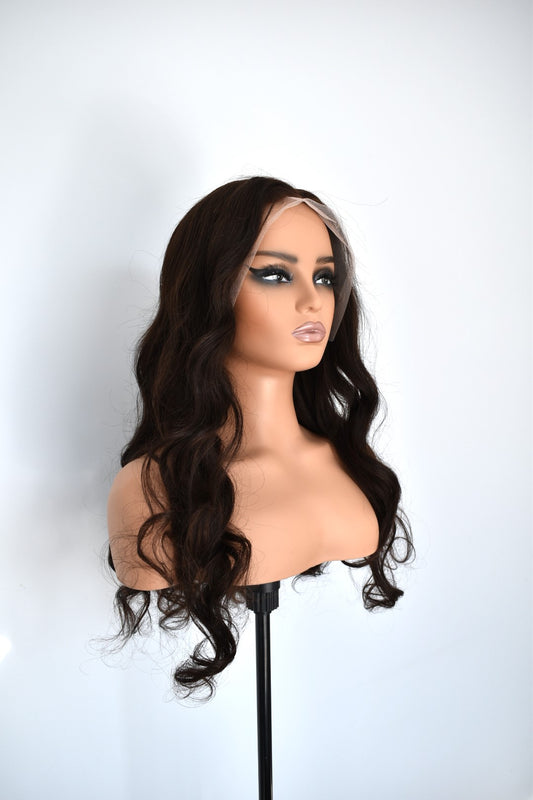PHOEBE Silk Top Human Hair 24" Chocolate Brown RTS