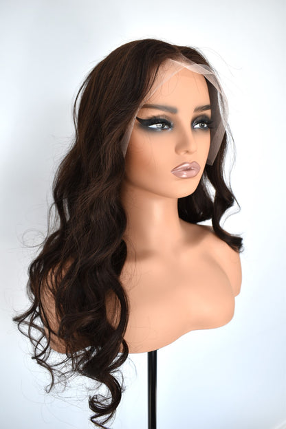 PHOEBE Silk Top Human Hair Chocolate Brown MTO