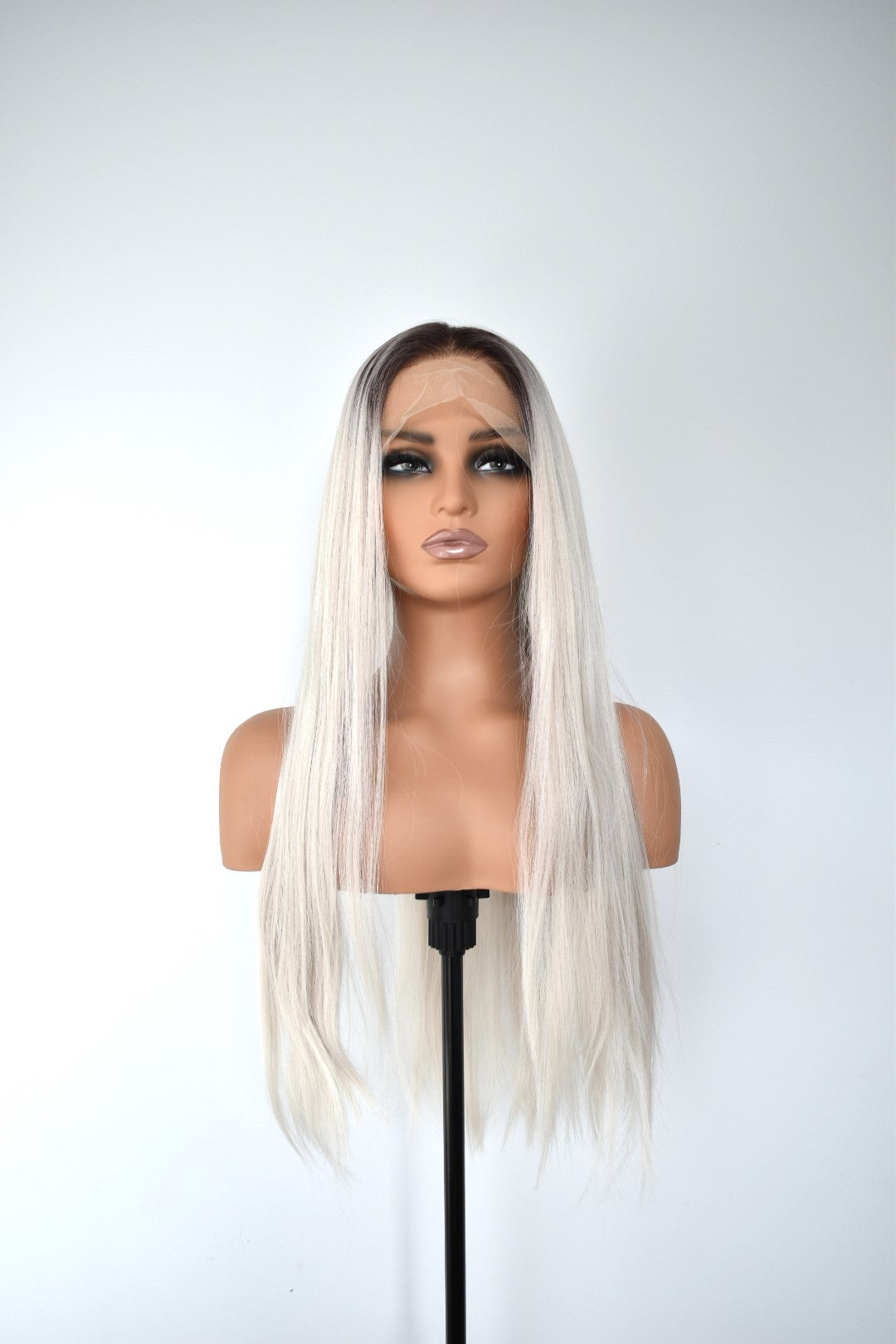 BRIT Lace Front Synthetic Platinum Blonde with Dark Roots