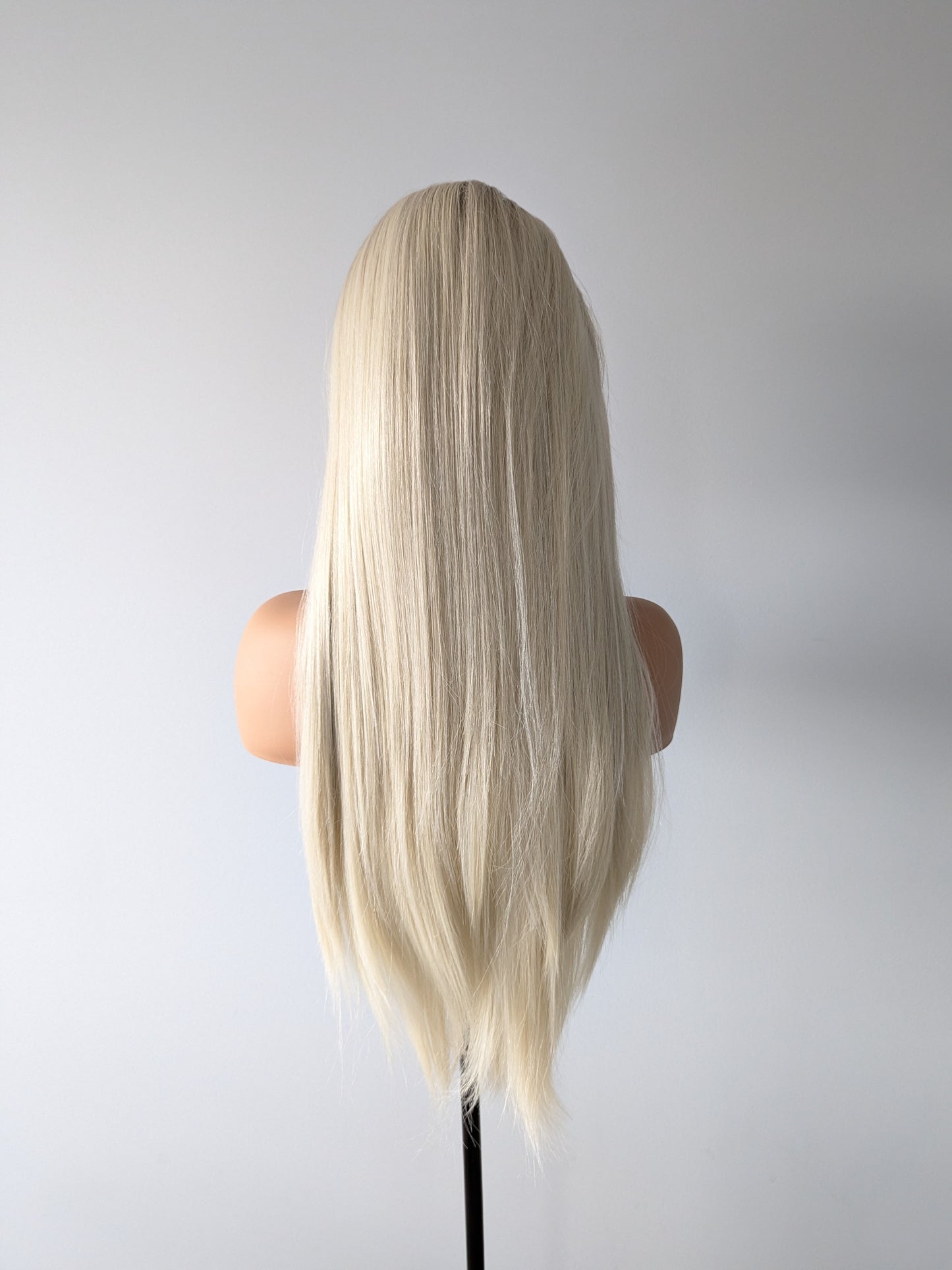 ALYSSA Lace Front Synthetic Platinum Blonde with Dark Brown Roots