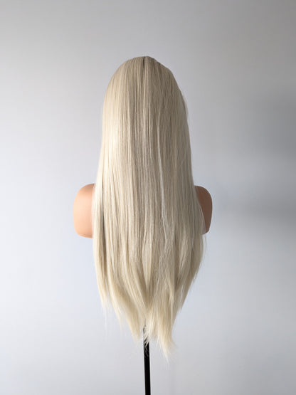 ALYSSA Lace Front Synthetic Platinum Blonde with Dark Brown Roots