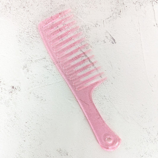 Detangling Comb with Handle - Pink Glitter