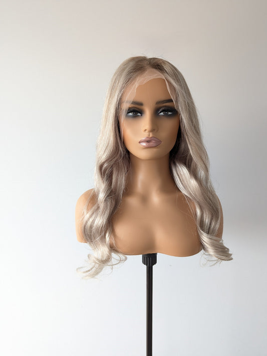 ASH Lace Front Human Hair Ash Blonde MTO