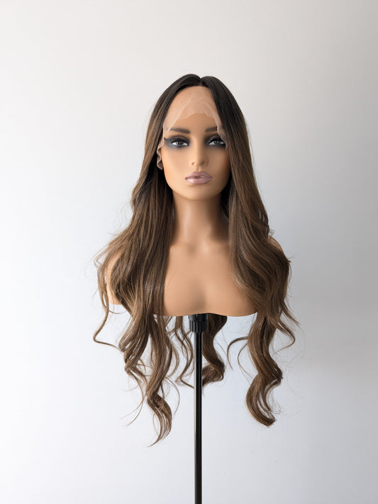 ALESSANDRA Lace Front Synthetic Ombre Brown