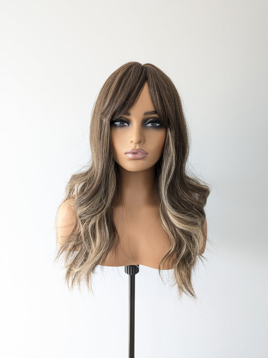 JASMINE Fringe Synthetic Brown Highlight