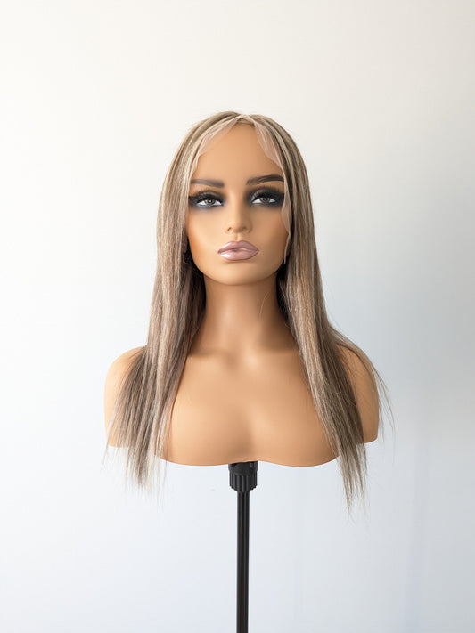 JESS Lace Front Human Hair Brown Highlight MTO