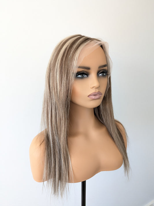 JESS Lace Front Human Hair Brown Highlight MTO